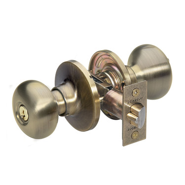 [BC0105KA4W] Master BC0105KA4W Lock Residential Entrance Biscuit Knob Antique Brass Weiser Keyway 