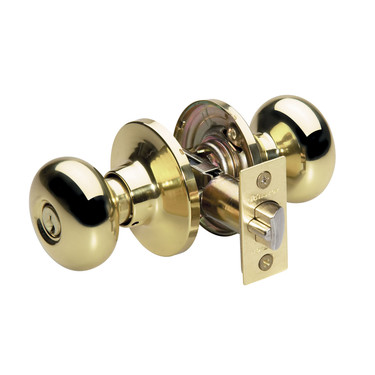 [BC0103KA4W] Master Lock BC0103KA4W Residential Entrance Biscuit Knob Polished Brass Weiser Keyway
