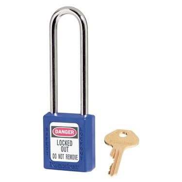[410LTBLU] Master Lock 410LTBLU Blue Zenex™ Thermoplastic Safety Padlock, 1-1/2" (38mm)with 3" (76mm) Shackle
