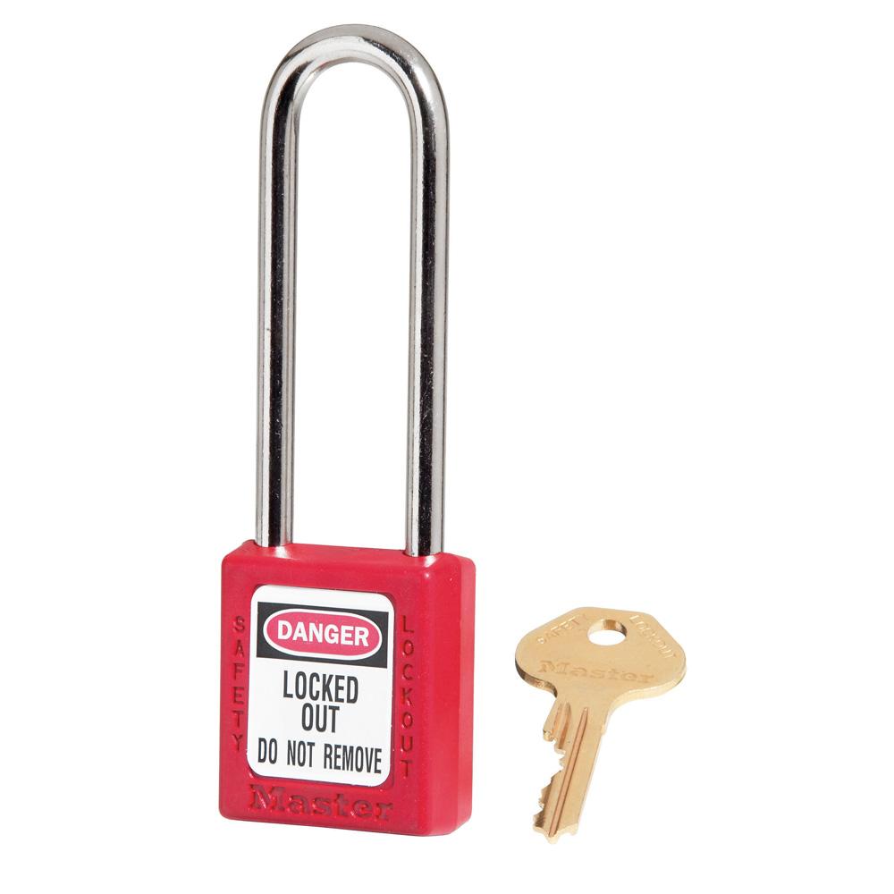 [410LTRED] Master Lock 410LTRED Red Zenex™ Thermoplastic Safety Padlock, 1-1/2" (38mm) Wide with 3" (76mm) Shackle