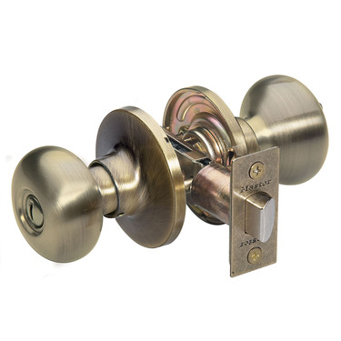 [BC0305BOX] Master Lock BC0305BOX Residential Privacy Biscuit Knob Antique Brass