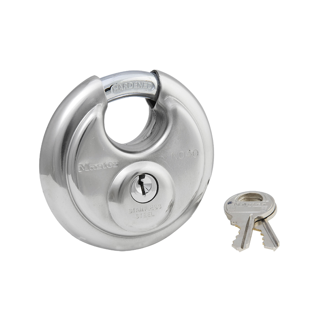 [40DPF] Master Lock 40DPF 2-3/4" (70mm) Wide Stainless Steel Discus Padlock with Shrouded Shackle