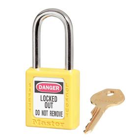 [410KAYLW] Master Lock 410KAYLW Yellow Zenex™ Thermoplastic Safety Padlock, 1-1/2" (38mm) Wide with 1-1/2" (38mm) Tall Shackle, Keyed Alike