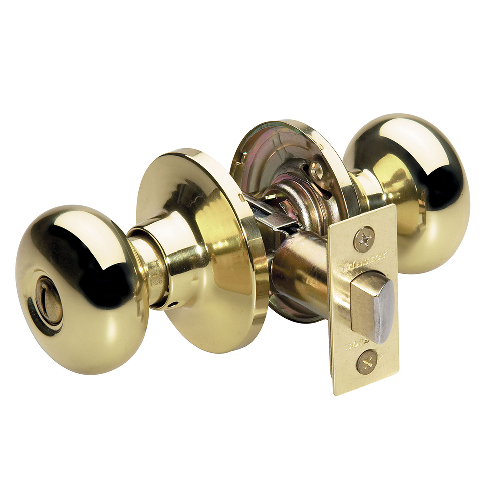 [BC0303BOX] Master Lock BC0303BOX Residential Privacy Biscuit Knob Polished Brass