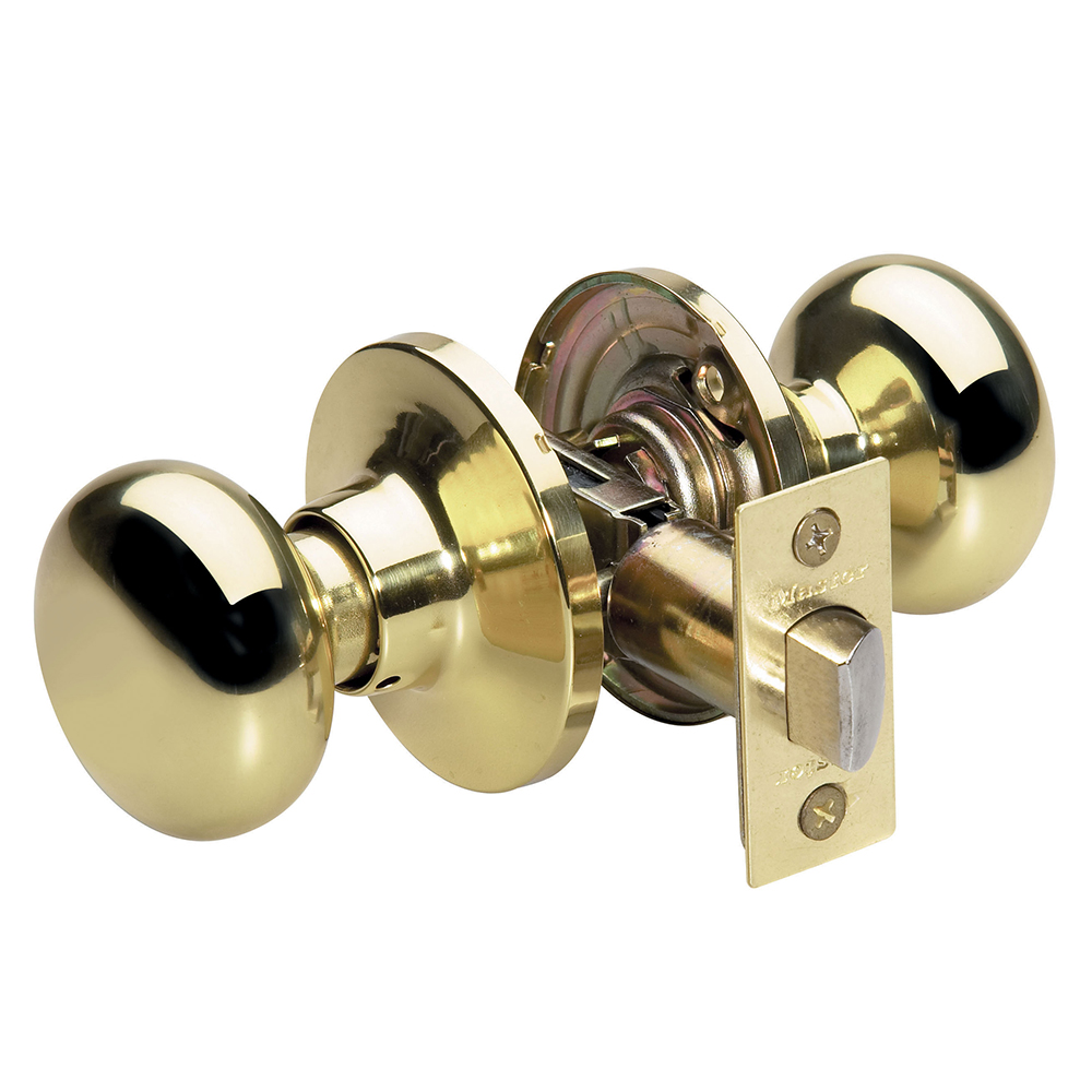 [BC0403BOX] Master Lock BC0403BOX Residential Passage Biscuit Knob Polished Brass