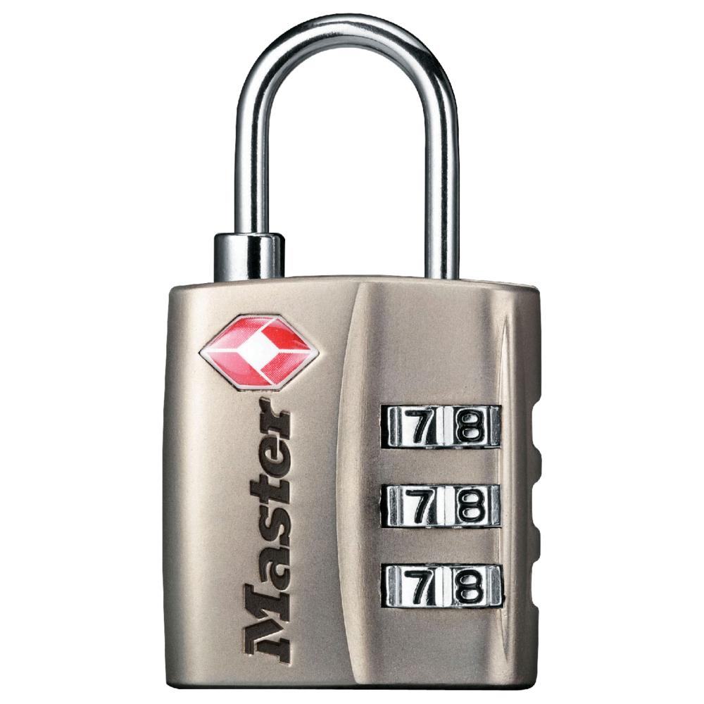 [4680DNKL] Master Lock 4680DNKL 1-3/16" (30mm) Wide Set Your Own Combination TSA-Approved Luggage Lock; Nickel