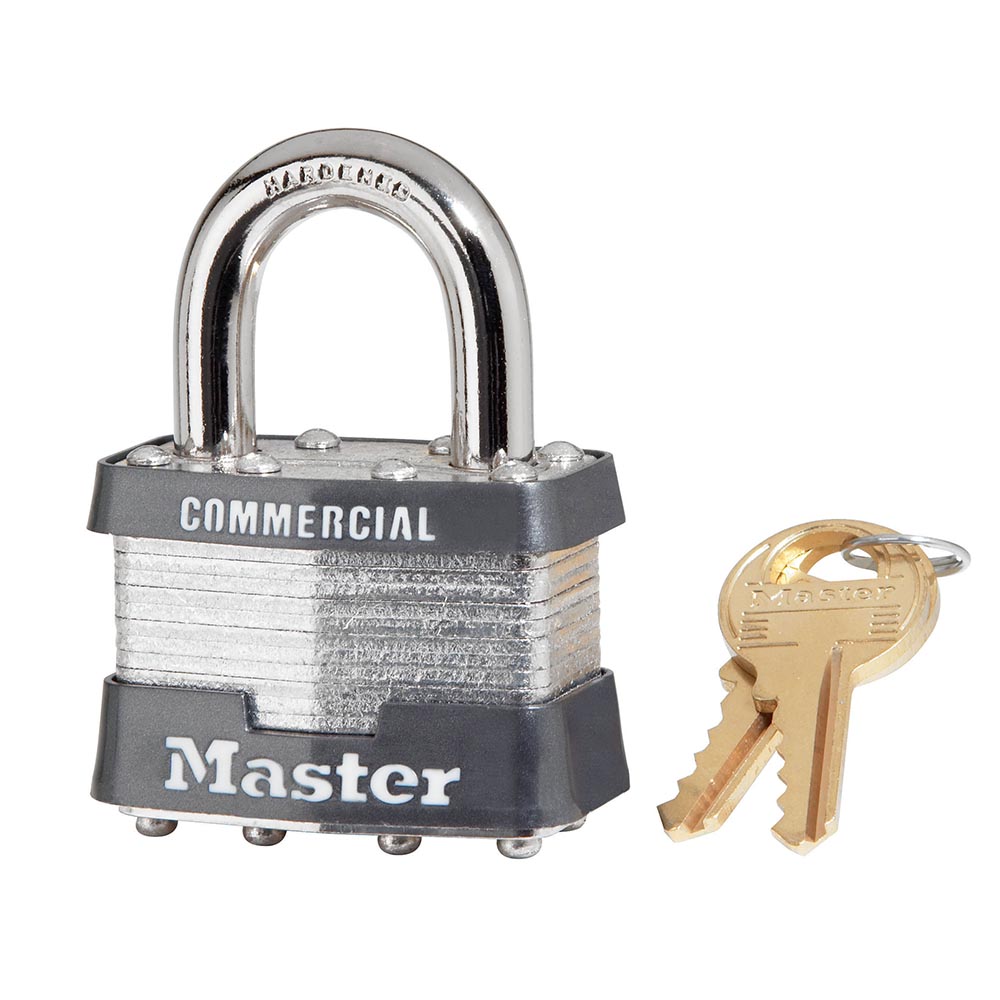 [1KD] Master Lock 1KD 1-3/4" (44mm) Wide Laminated Steel Pin Tumbler Padlock, Keyed Different 