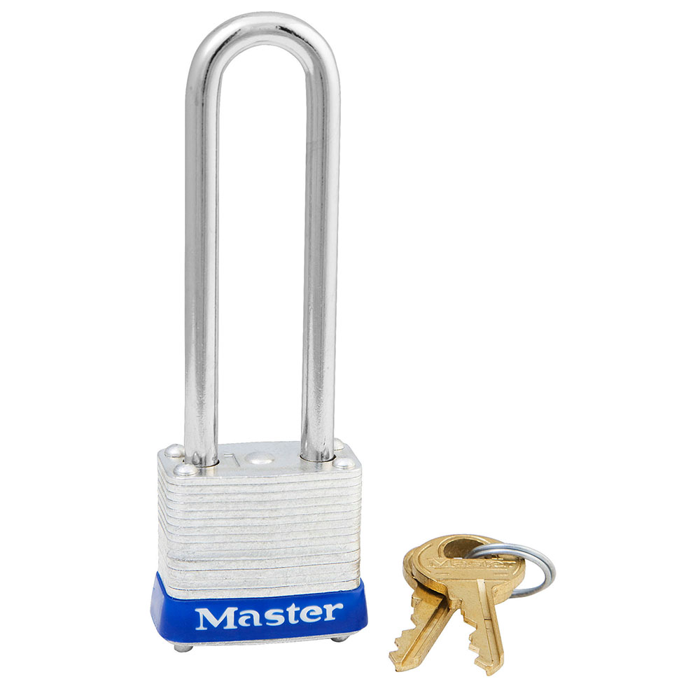 [7KALJ P329] Master Lock 7KALJ 1-1/8" (29mm) Wide Laminated Steel Pin Tumbler Padlock with 2-1/2" (64mm) Shackle, Keyed Alike w/ P329 Keyway 
