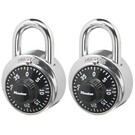 [1500T] Master Lock 1500T 1-7/8" (48mm) Wide Combination Dial Padlock; 2-Pack