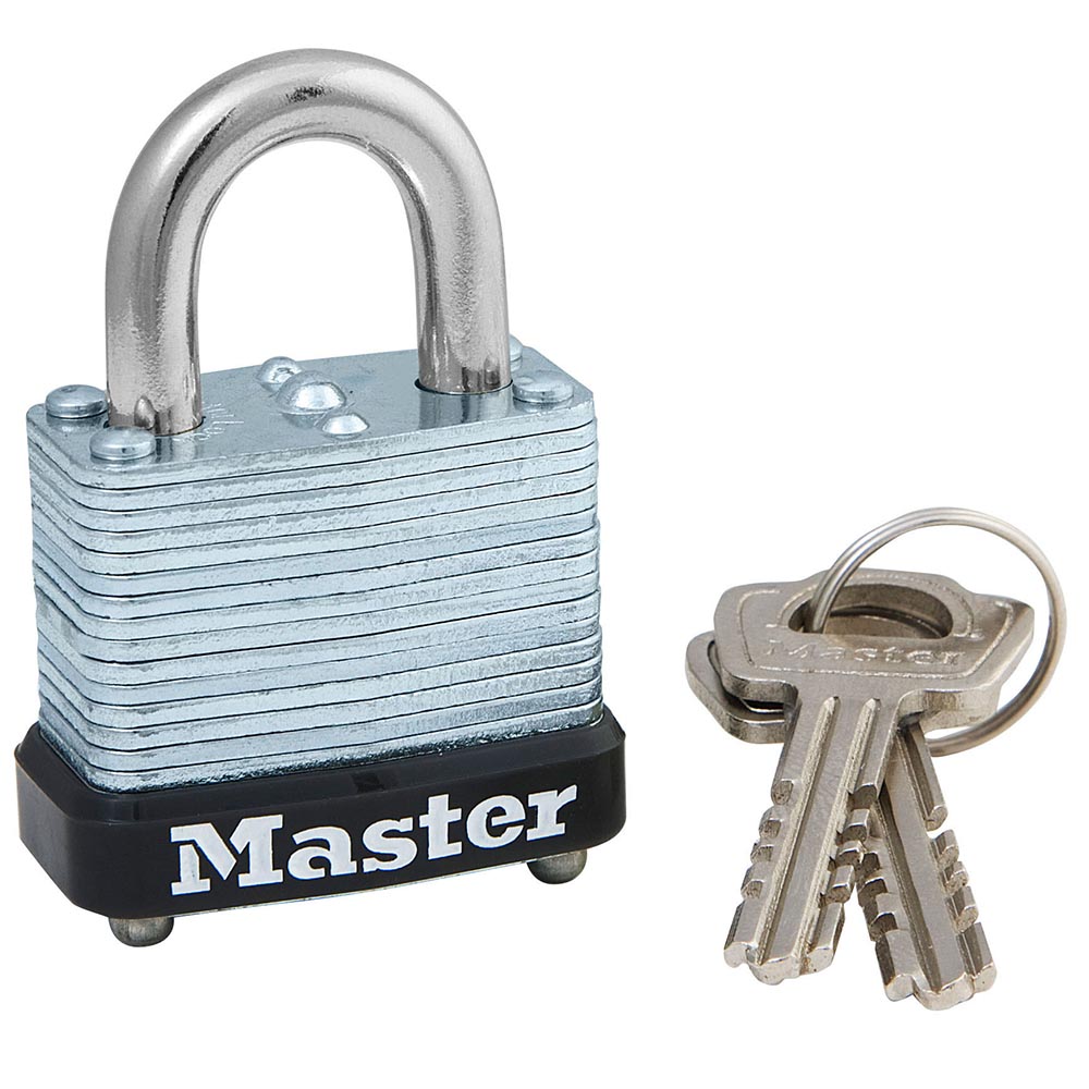 [105KA] Master Lock 105KA 1-1/8" (29Mm) Wide Laminated Steel Warded Padlock, Keyed Alike   