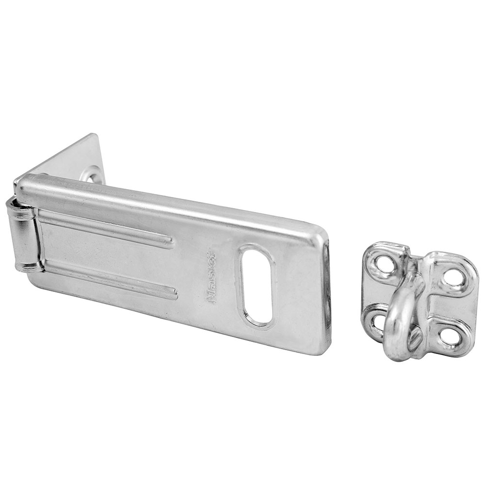 [703D] Master Lock 703D 3-1/2" (89mm) Long Zinc Plated Hardened Steel Hasp with Hardened Steel Locking Eye