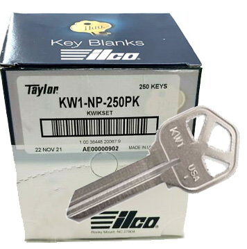 [KW1-NP-250PK] Ilco KW1-NP-250PK Kwikset Nickle-Plated Key Blank 1176